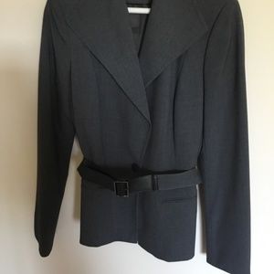 CALVIN KLEIN DARK GRAY BLAZER WOMEN SIZE: 2